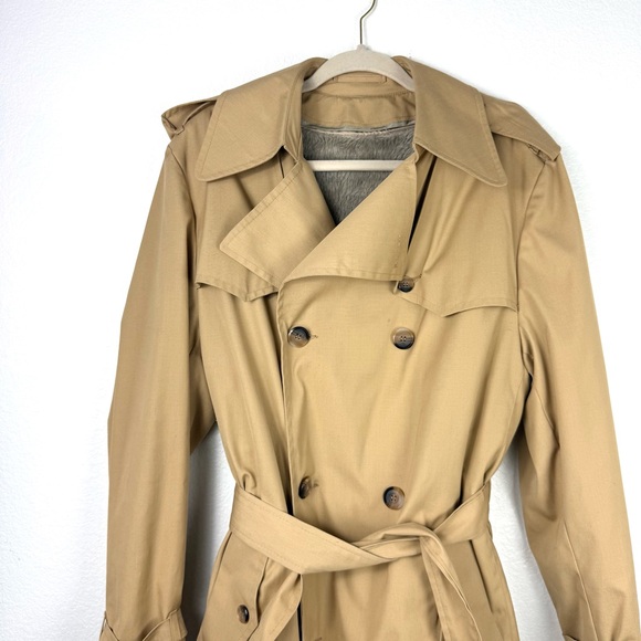 Clipper Mist vintage Classic Tan Trench Coat size 40 - Picture 5 of 14